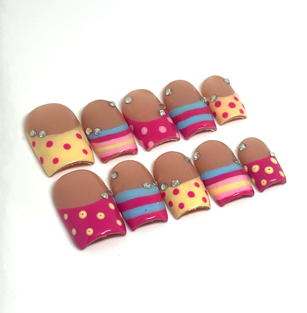 Barbie pool party nails