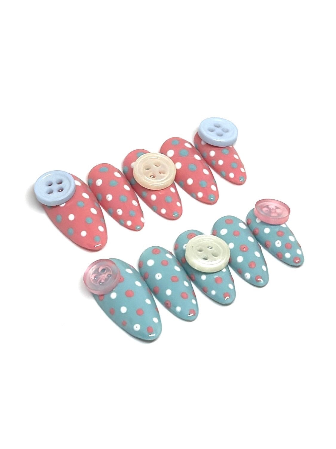 Polka button nails