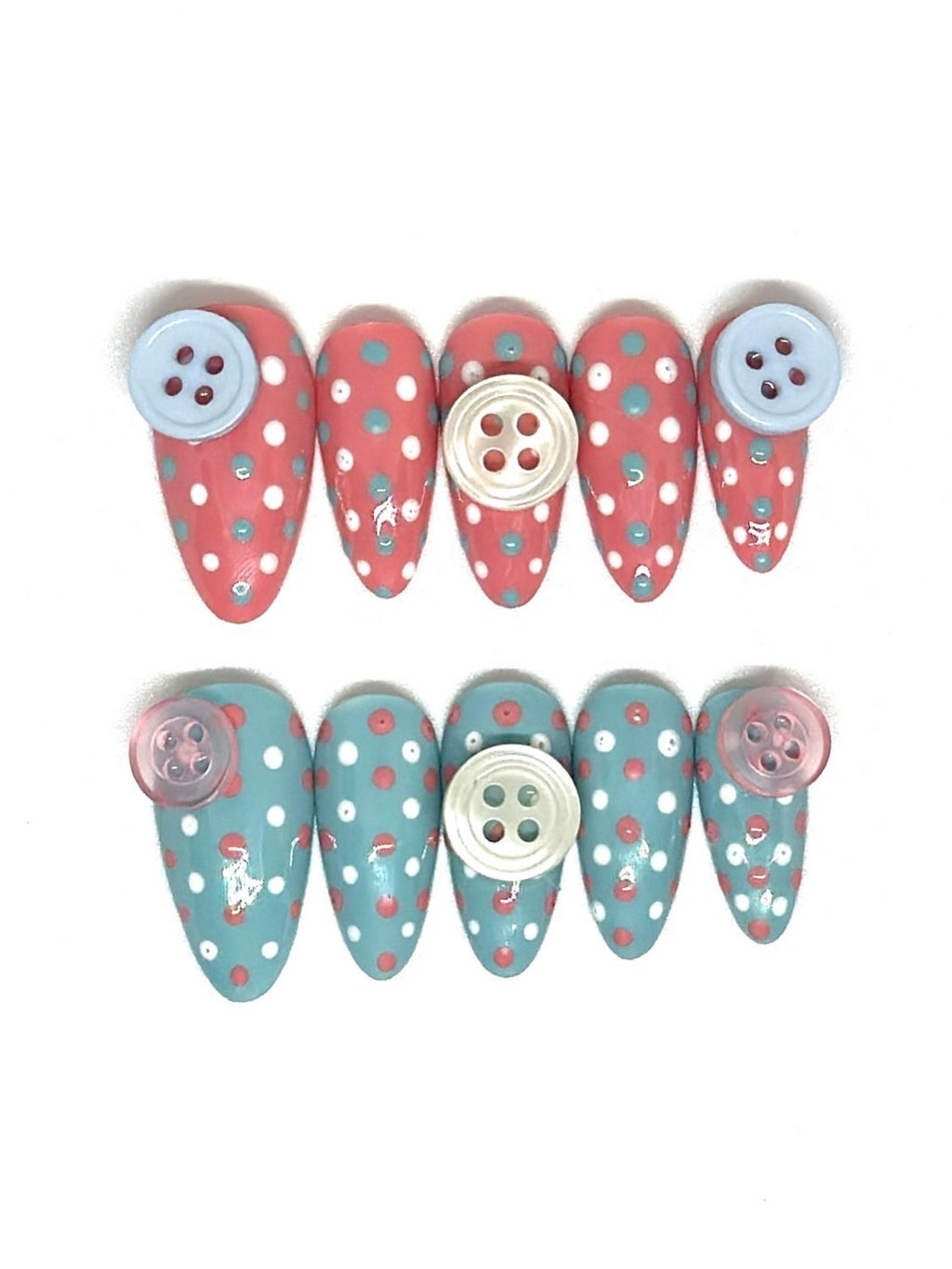 Polka button nails